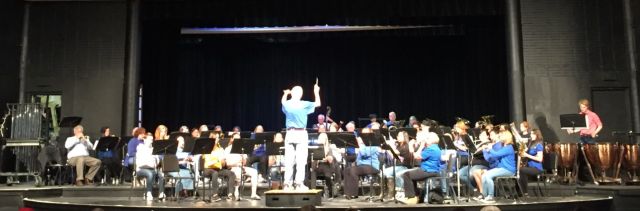 Ralph Hinst (class of 53) conducting The Stars and Stripes Forever with both the WRHS Alumni and the current wind symphony students
