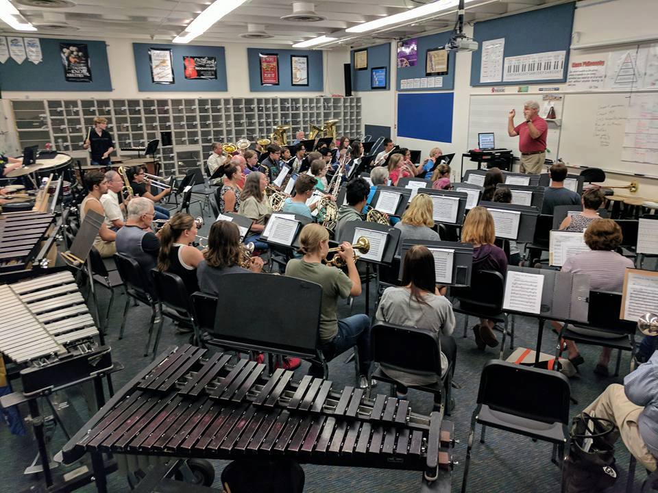 Rehearsal in the WRHS Band room
